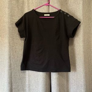 Madewell black shirt sleeve top with buttons M